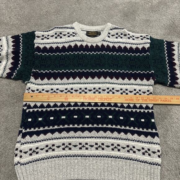 VINTAGE Eddie Bauer Sweater Men Large Pullover Nordic Fair Isle 90s Holiday - Picture 3 of 7